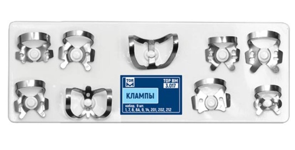 Набор кламп для коффердама «ТОР ВМ» 9 штук