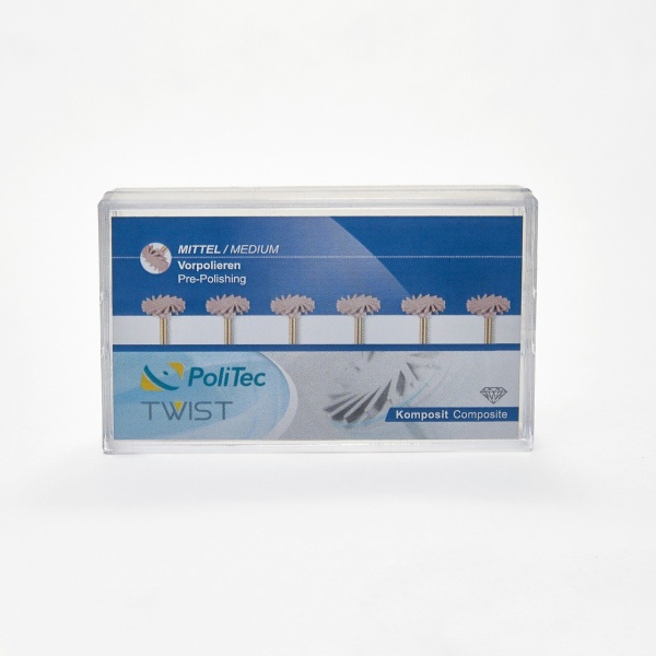 Полир EVE Politec  Twist медиум розовый набор 6 шт.